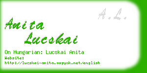 anita lucskai business card